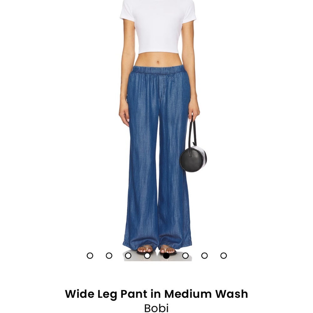 Bobi Denim Blue Wide Leg Pants